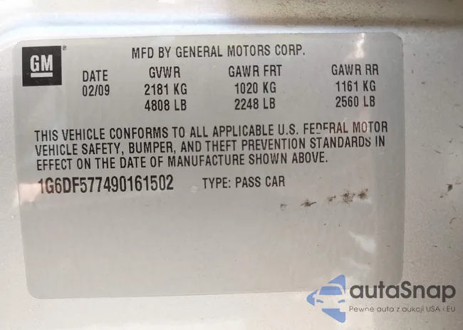 1G6DF577490161502: 43163146