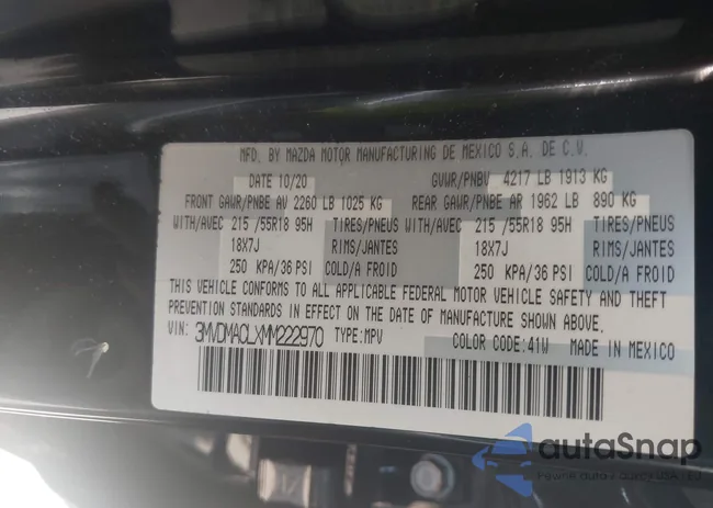 3MVDMACLXMM222970: 43163183