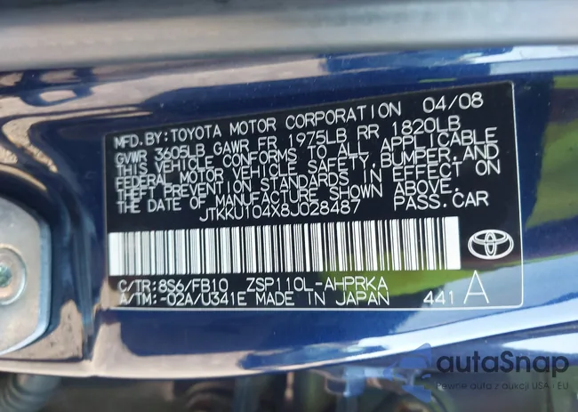 JTKKU104X8J028487: 43163311