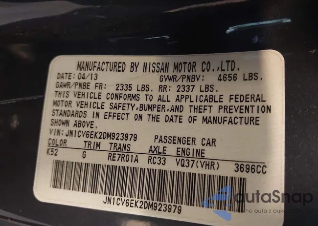 JN1CV6EK2DM923979: 43163389