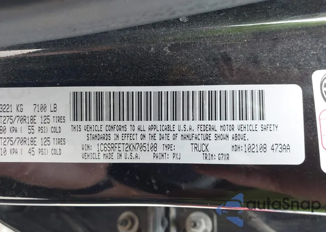 1C6SRFET2KN705108: 43163417