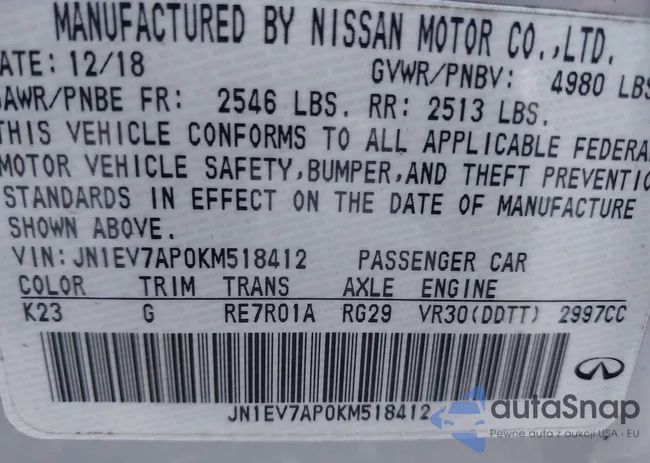 JN1EV7AP0KM518412: 43163420