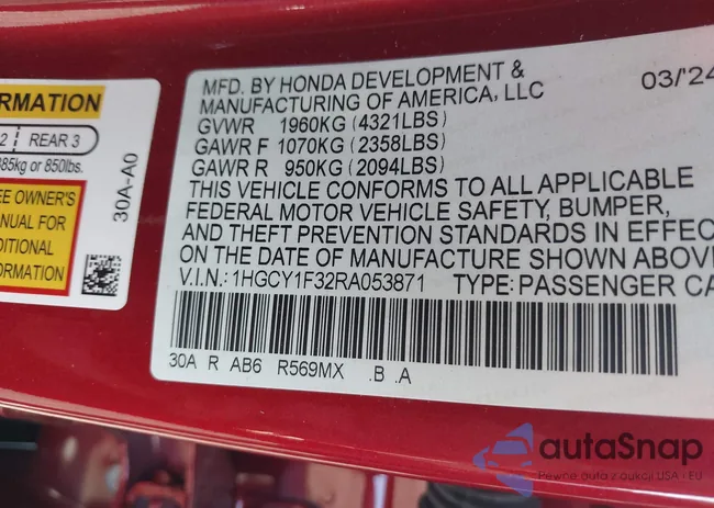 1HGCY1F32RA053871: 43163454