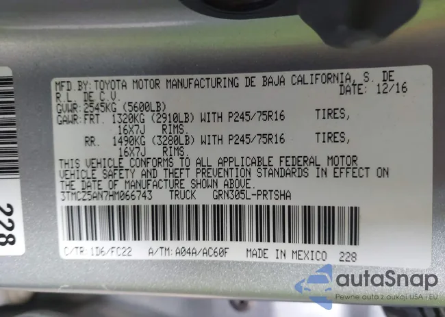 3TMCZ5AN7HM066743: 43163490