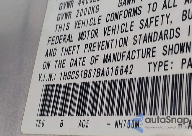 1HGCS1B87BA016842: 43163553