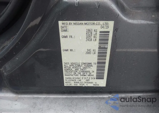 1N4BL4CV4KC237239: 43162644