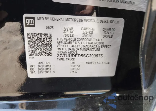 3GTUUDED5SG390875: 43162847