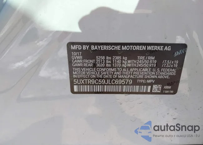 5UXTR9C59JLC69579: 43162894