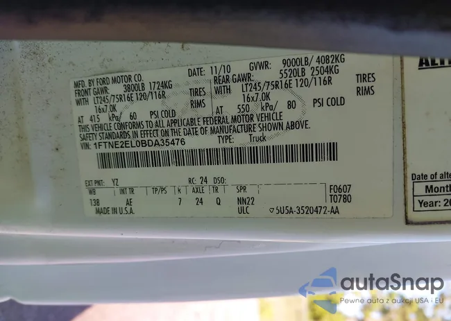 1FTNE2EL0BDA35476: 43164044