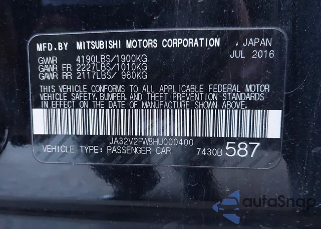 JA32V2FW8HU000400: 43164218