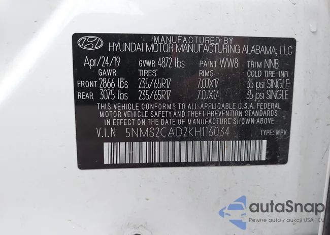 5NMS2CAD2KH116034: 43164318