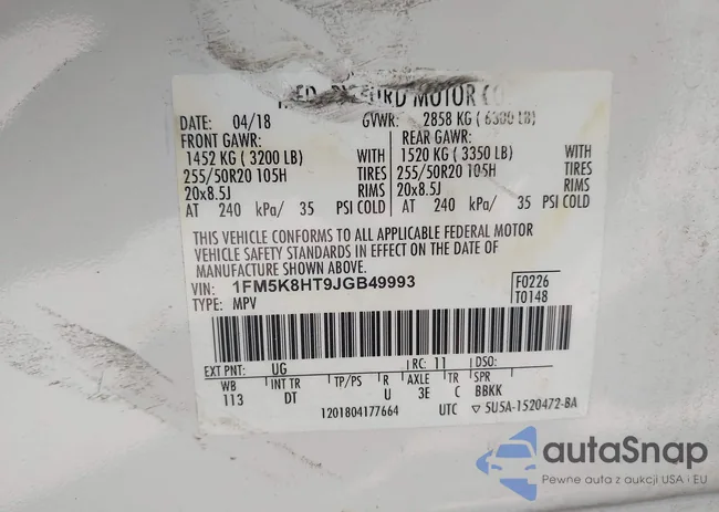 1FM5K8HT9JGB49993: 43164405