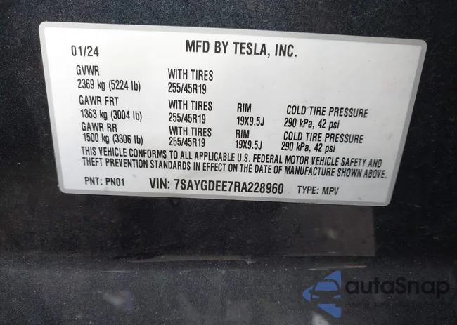 7SAYGDEE7RA228960: 43164435