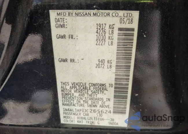 1N4AL3AP3JC265624: 43164468