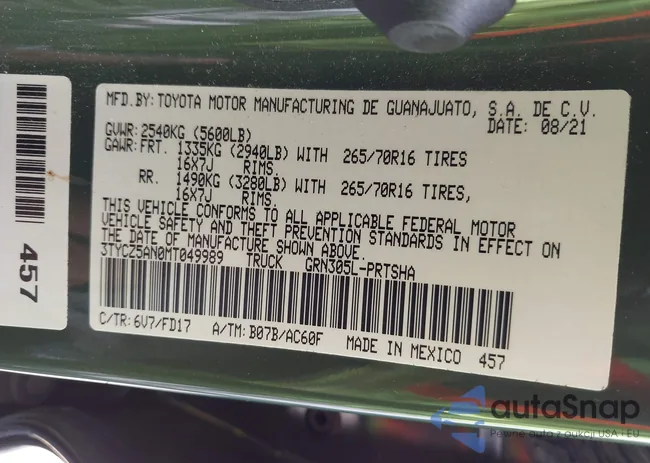 3TYCZ5AN0MT049989: 43164478