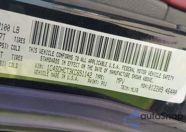 1C4SDHCT3KC651142: 43164556