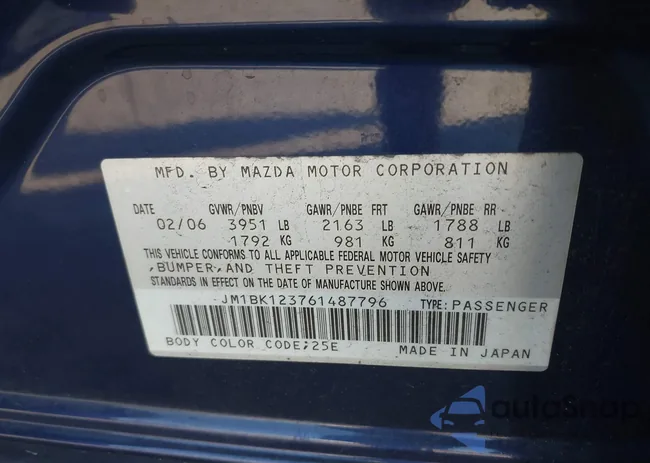 JM1BK123761487796: 43164595