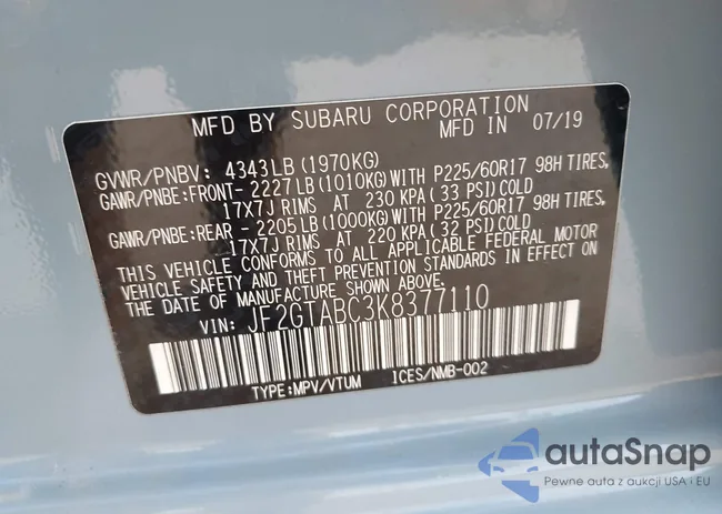 JF2GTABC3K8377110: 43163654