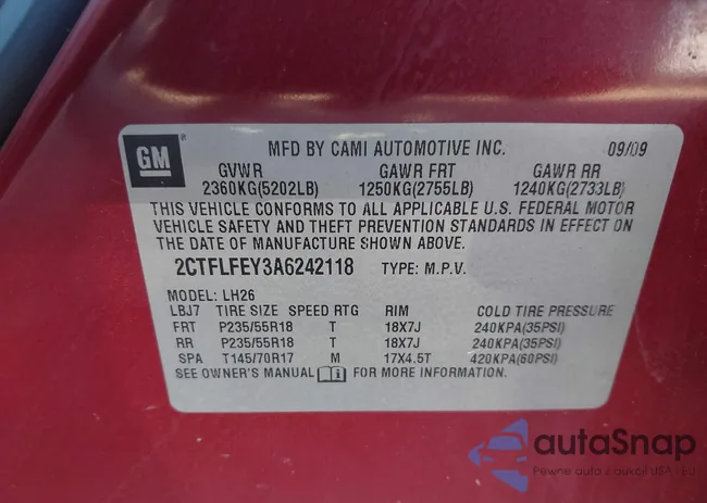 2CTFLFEY3A6242118: 43163720