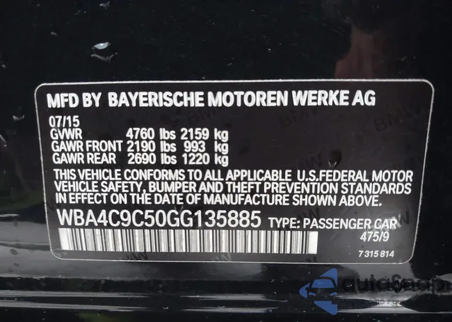 WBA4C9C50GG135885: 43163818