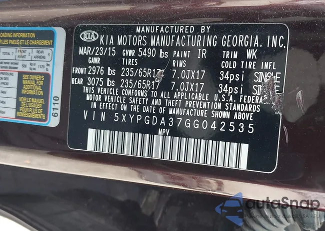 5XYPGDA37GG042535: 43163840