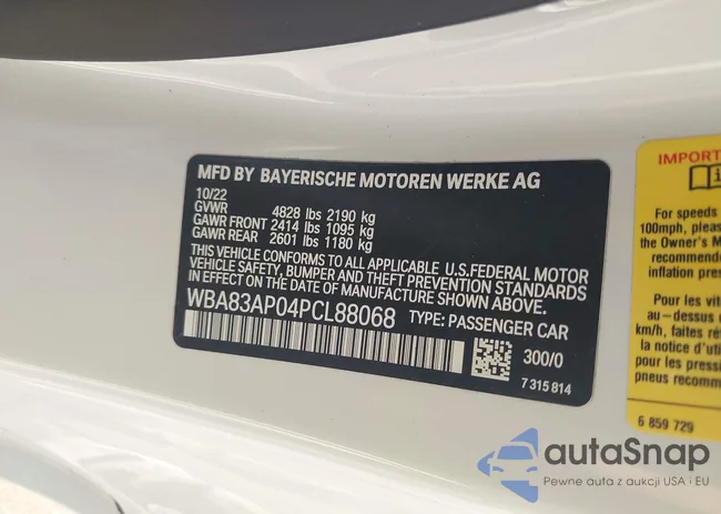 WBA83AP04PCL88068: 43163862