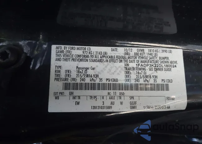 1FADP3K22DL180024: 43163896