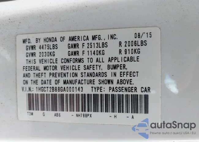 1HGCT2B88GA000143: 43163905