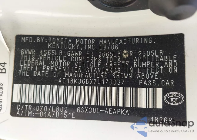 4T1BK36BX7U170037: 43163956