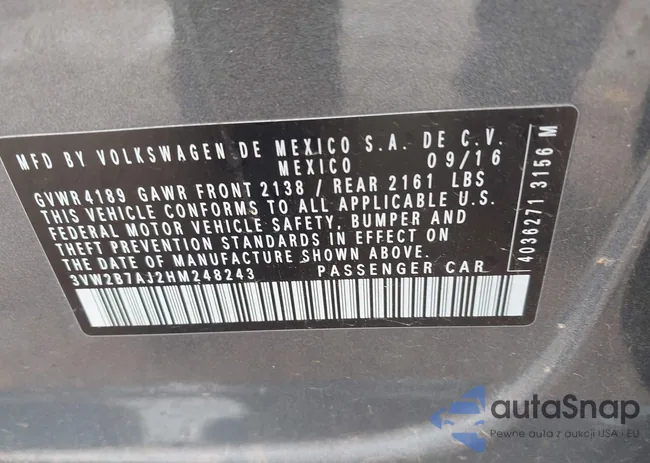 3VW2B7AJ2HM248243: 43165031