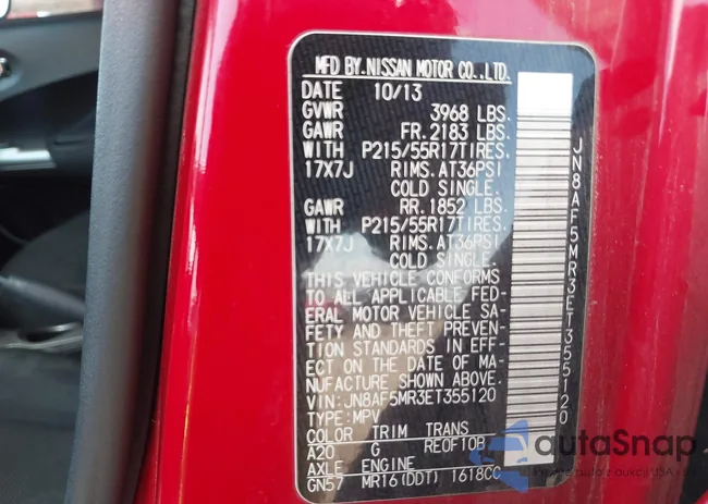 JN8AF5MR3ET355120: 43165079