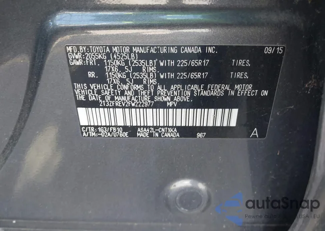 2T3ZFREV2FW222977: 43165124