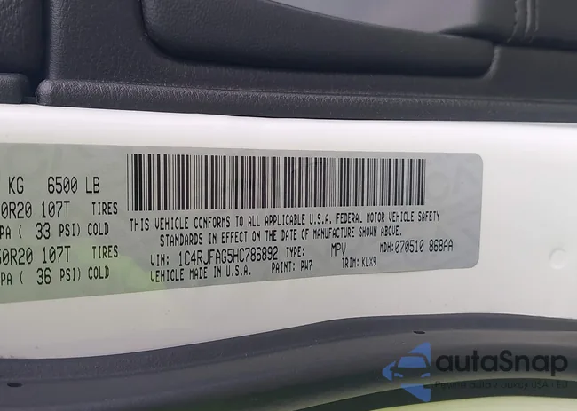 1C4RJFAG5HC786892: 43165132