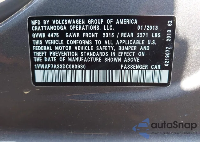 1VWAP7A33DC083930: 43165224