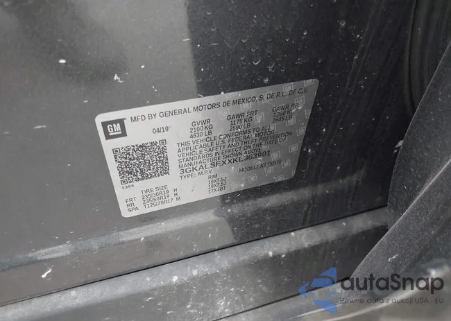 3GKALSEXXKL363901: 43165273