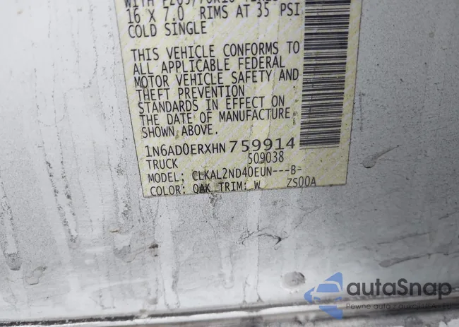 1N6AD0ERXHN759914: 43165301