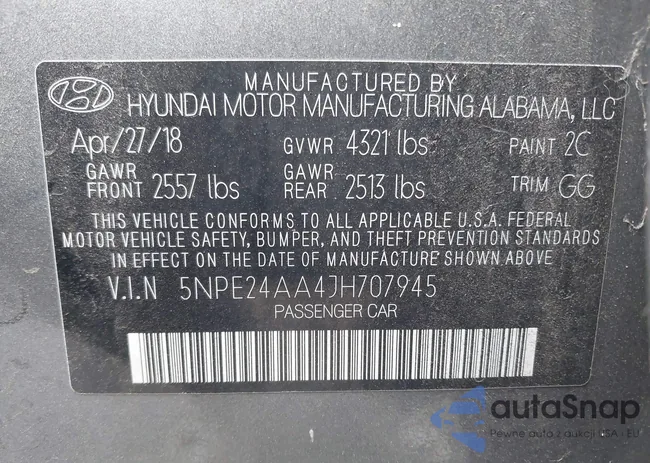 5NPE24AA4JH707945: 43165381