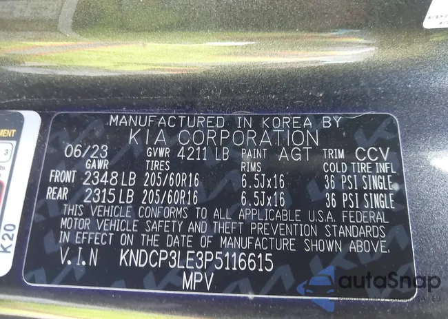 KNDCP3LE3P5116615: 43165387