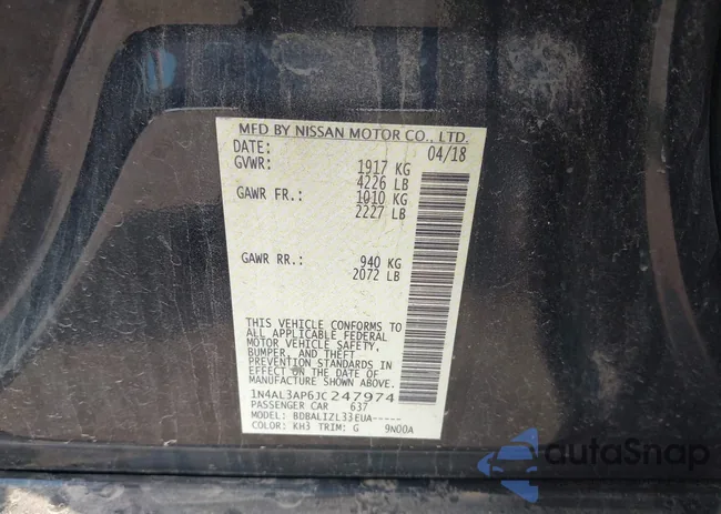 1N4AL3AP6JC247974: 43165444