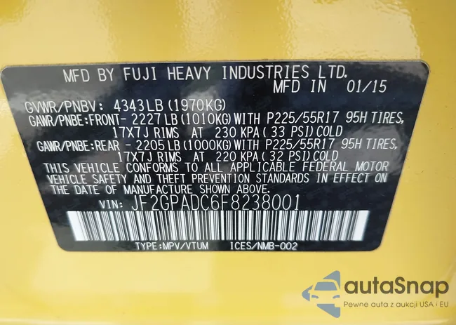 JF2GPADC6F8238001: 43165491