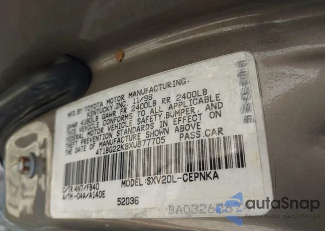 4T1BG22K8XU877705: 43164675