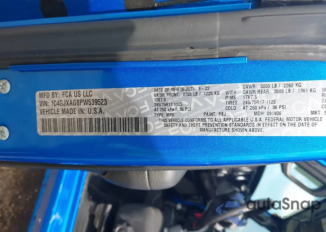 1C4GJXAG8PW539523: 43164744