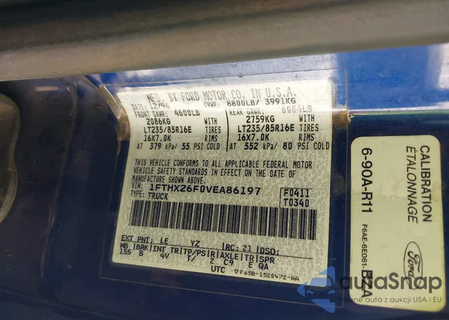 1FTHX26F0VEA86197: 43164845