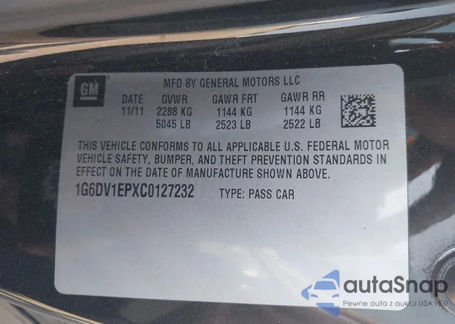 1G6DV1EPXC0127232: 43164858