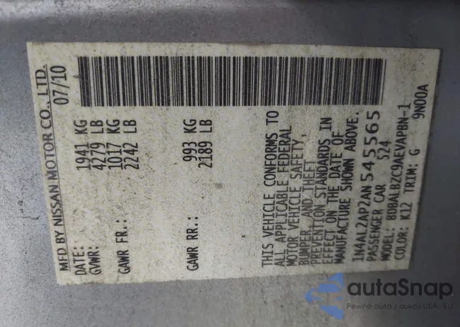 1N4AL2AP2AN545565: 43164878