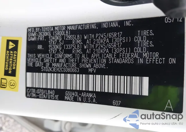 5TDZK3EH2CS080663: 43164974