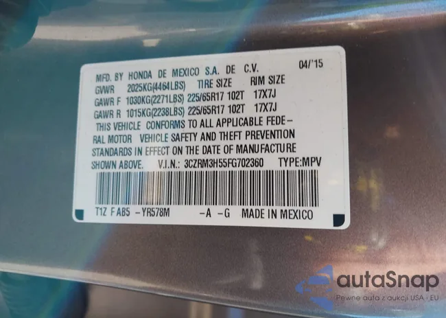 3CZRM3H55FG702360: 43166129