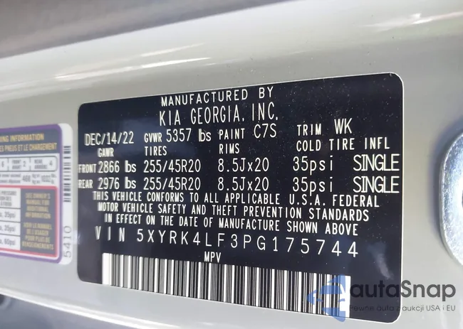 5XYRK4LF3PG175744: 43166205