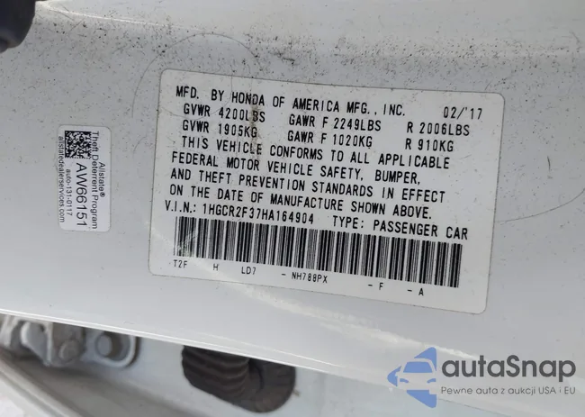 1HGCR2F37HA164904: 43166216