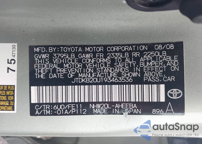 JTDKB20U193463536: 43166323